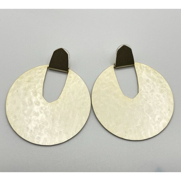 Kendra Scott Hammered Gold-Tone Statement Hoop Earrings - Picture 1 of 8